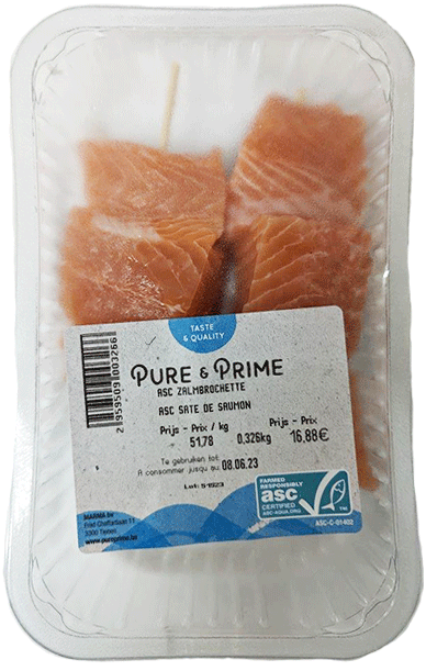 Pure & Prime Brochette de saumon ASC 200g NO